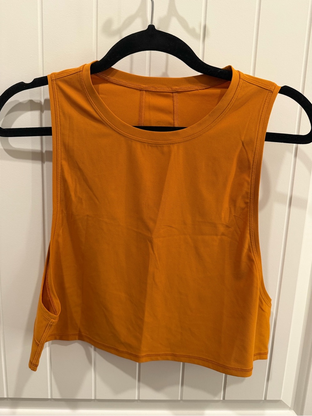 Lululemon Orange Cropped Muscle Tank Top size 8